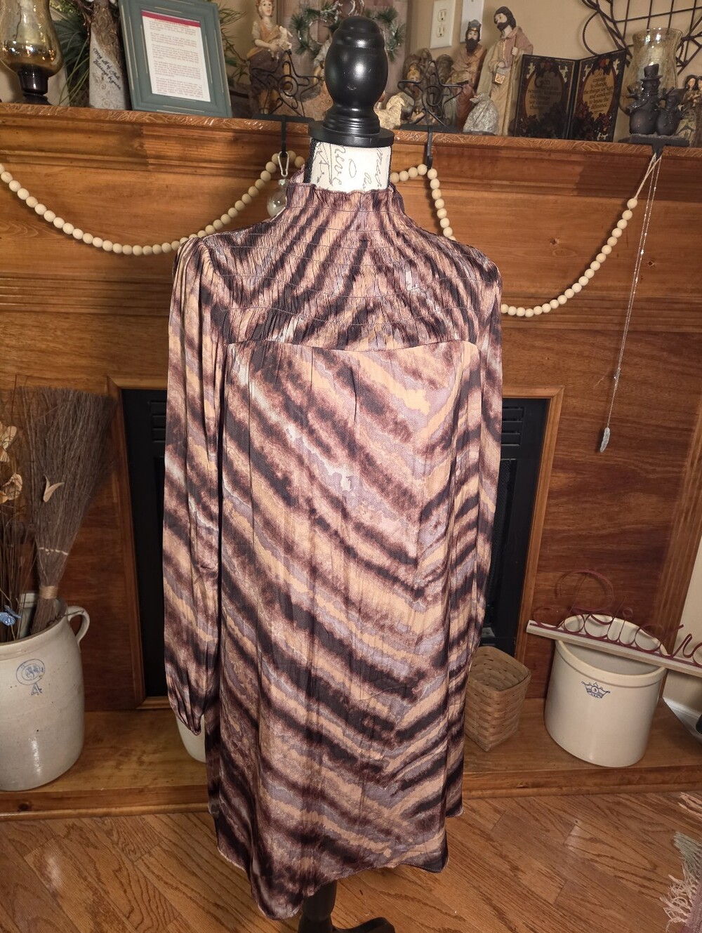 Grade & Gather Smocked Neck Mini Dress